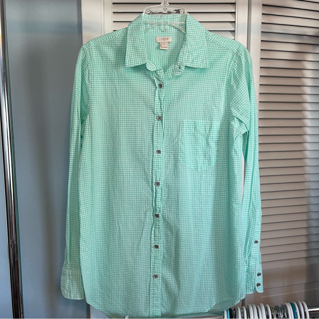 Mint Gingham Blouse